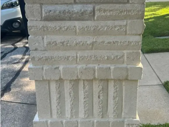 Stone column after soft washing